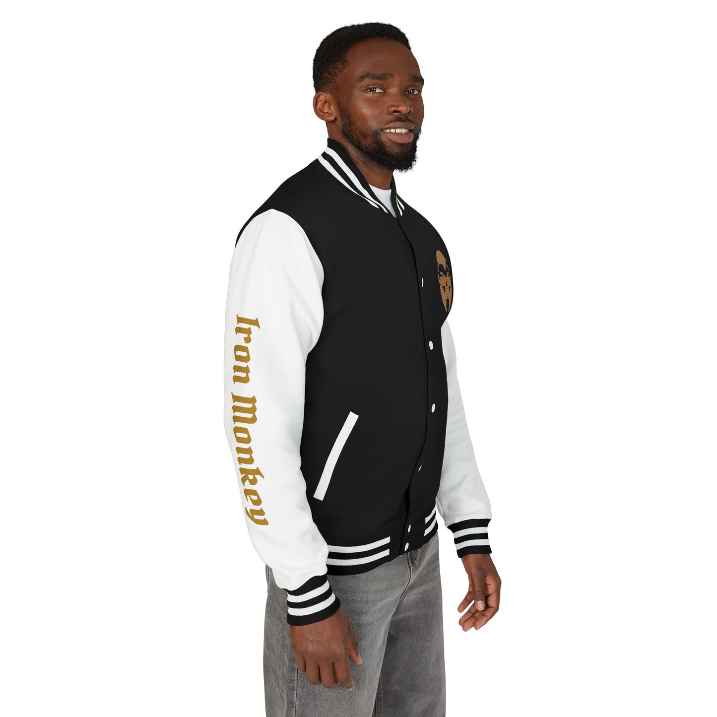 Unisex Heavyweight Letterman Jacket - Retro Urban Sportswear for Trendsetters, Casual Outfits, Cool Gift Idea, Party Wear, Street Style - Sportswear Iron Monkey 23