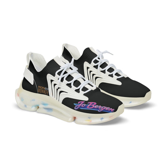 Herren Mesh-Sneakers Jo Bergen Team | Memory Foam Laufschuhe Schwarz/Weiß - Sportswear Iron Monkey 23