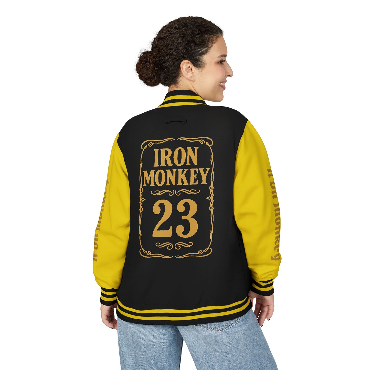 Unisex Heavyweight Letterman Jacket - Retro Urban Sportswear for Trendsetters, Casual Outfits, Cool Gift Idea, Party Wear, Street Style - Sportswear Iron Monkey 23