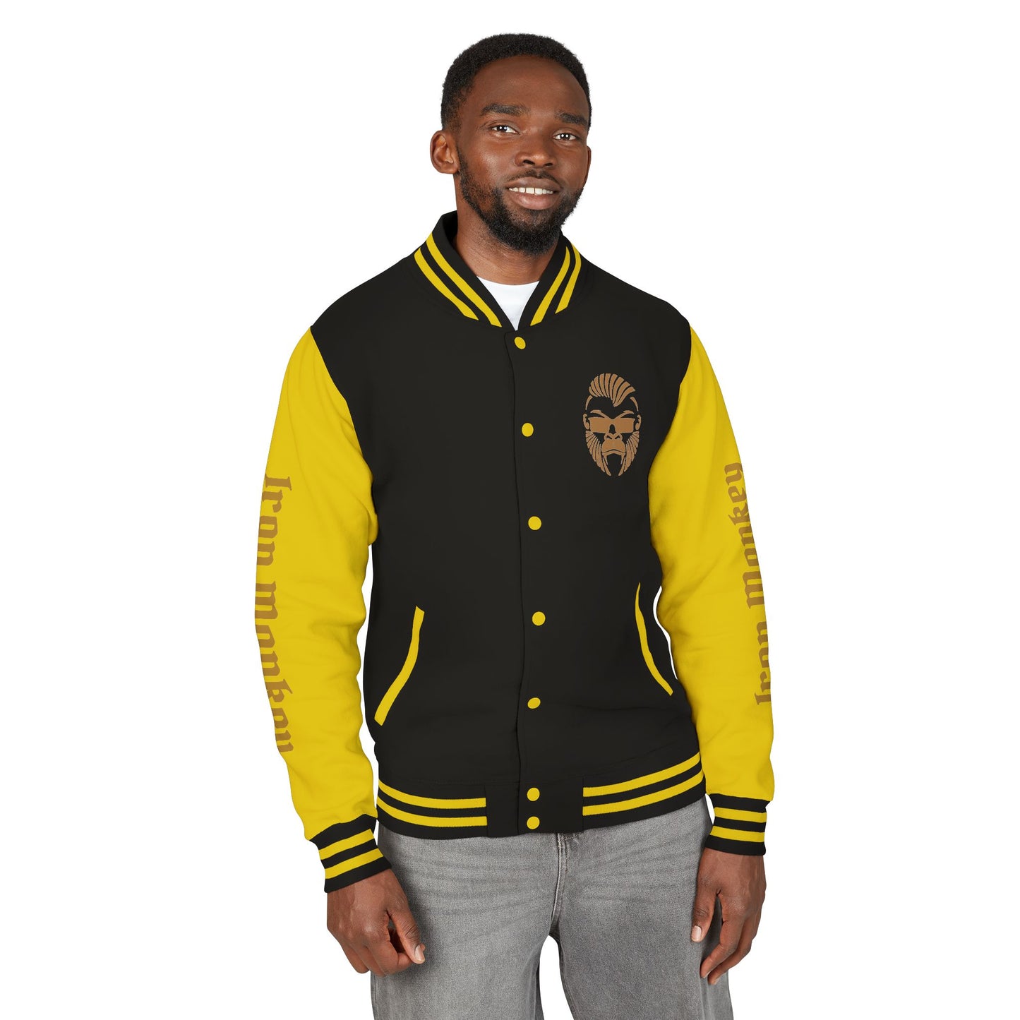 Unisex Heavyweight Letterman Jacket - Retro Urban Sportswear for Trendsetters, Casual Outfits, Cool Gift Idea, Party Wear, Street Style - Sportswear Iron Monkey 23
