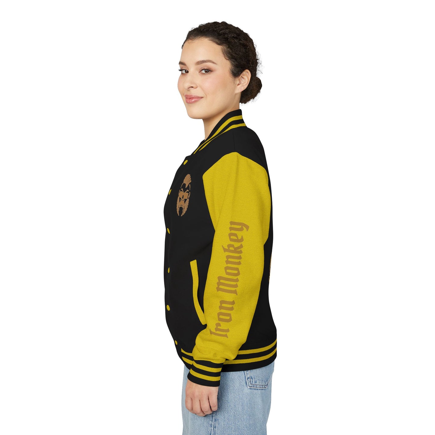 Unisex Heavyweight Letterman Jacket - Retro Urban Sportswear for Trendsetters, Casual Outfits, Cool Gift Idea, Party Wear, Street Style - Sportswear Iron Monkey 23