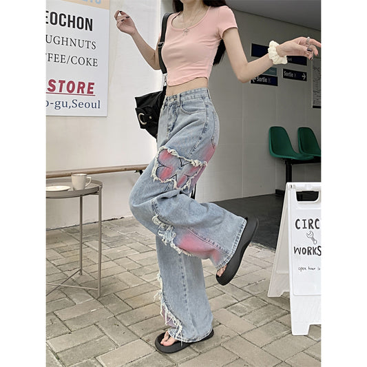 Premium Graffiti Denim Hose Unisex – Retro Wide Leg Jeans mit Streetart-Print - Sportswear Iron Monkey 23