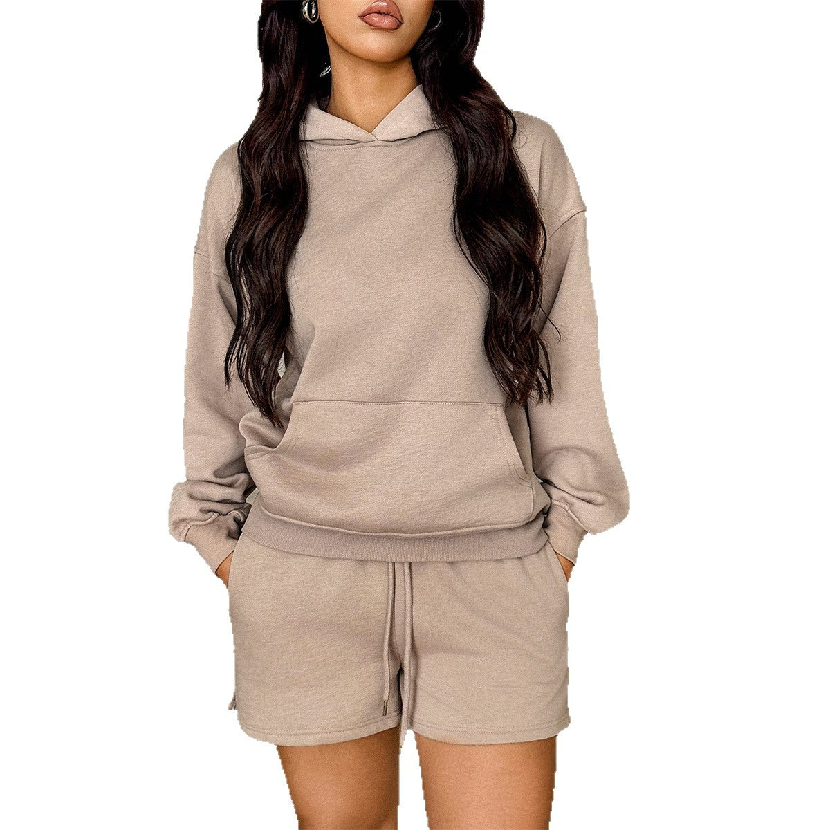 Premium Sport-Set Damen 2-teilig – Langarm Sweatshirt & Shorts Trainingsanzug - Sportswear Iron Monkey 23