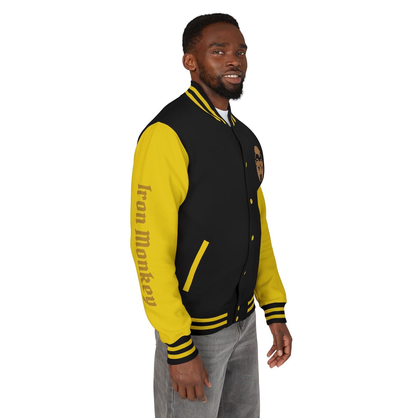 Unisex Heavyweight Letterman Jacket - Retro Urban Sportswear for Trendsetters, Casual Outfits, Cool Gift Idea, Party Wear, Street Style - Sportswear Iron Monkey 23