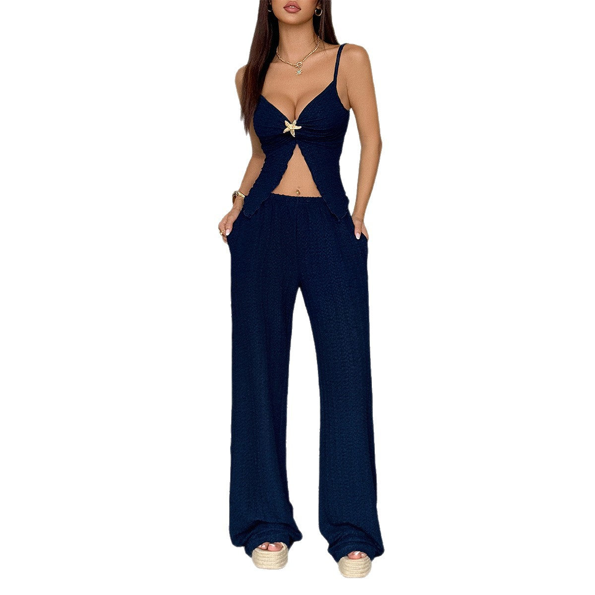 Premium Y2K Suspender Set Damen – Crop Top & Hose mit Hosenträgern 2-teilig - Sportswear Iron Monkey 23