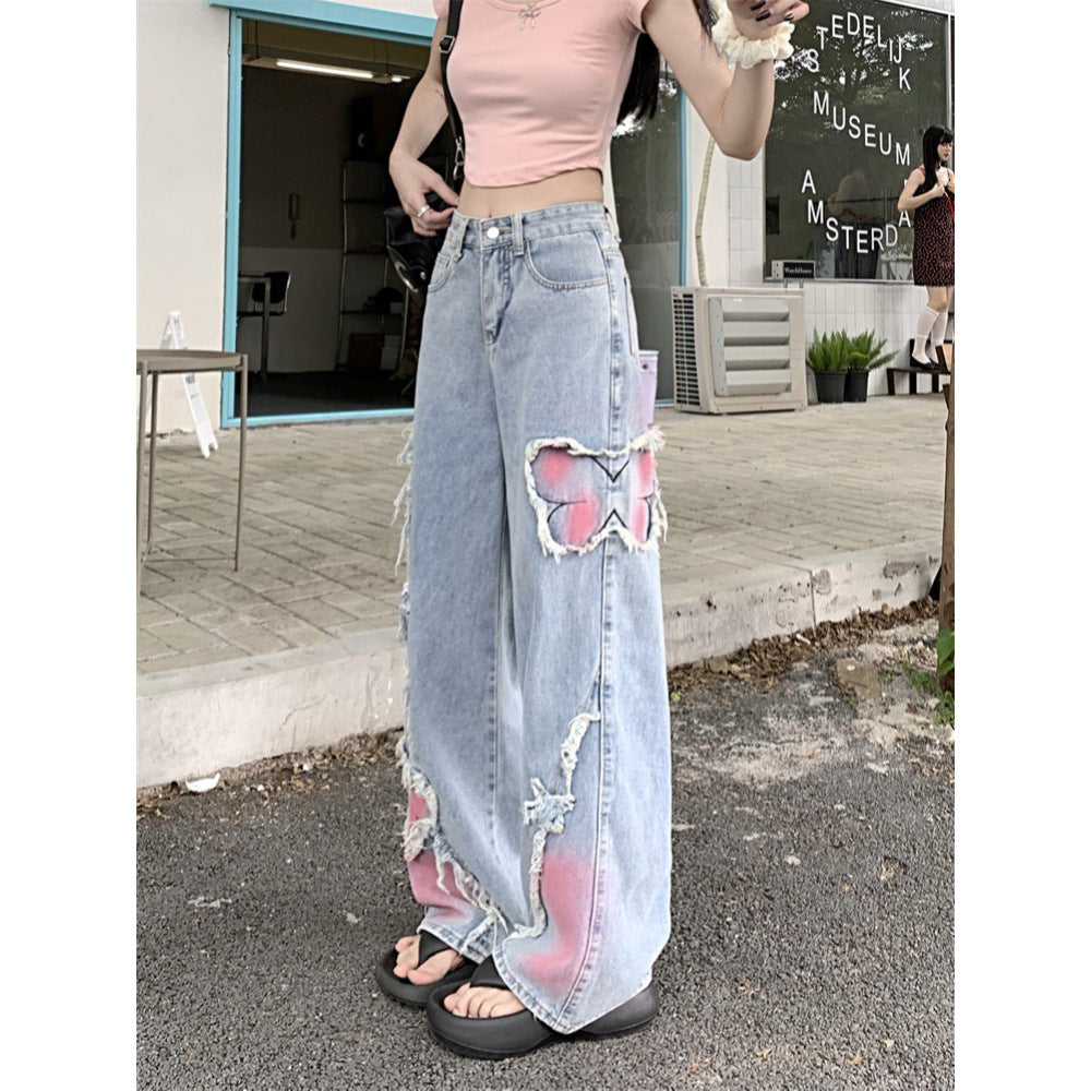 Premium Graffiti Denim Hose Unisex – Retro Wide Leg Jeans mit Streetart-Print - Sportswear Iron Monkey 23