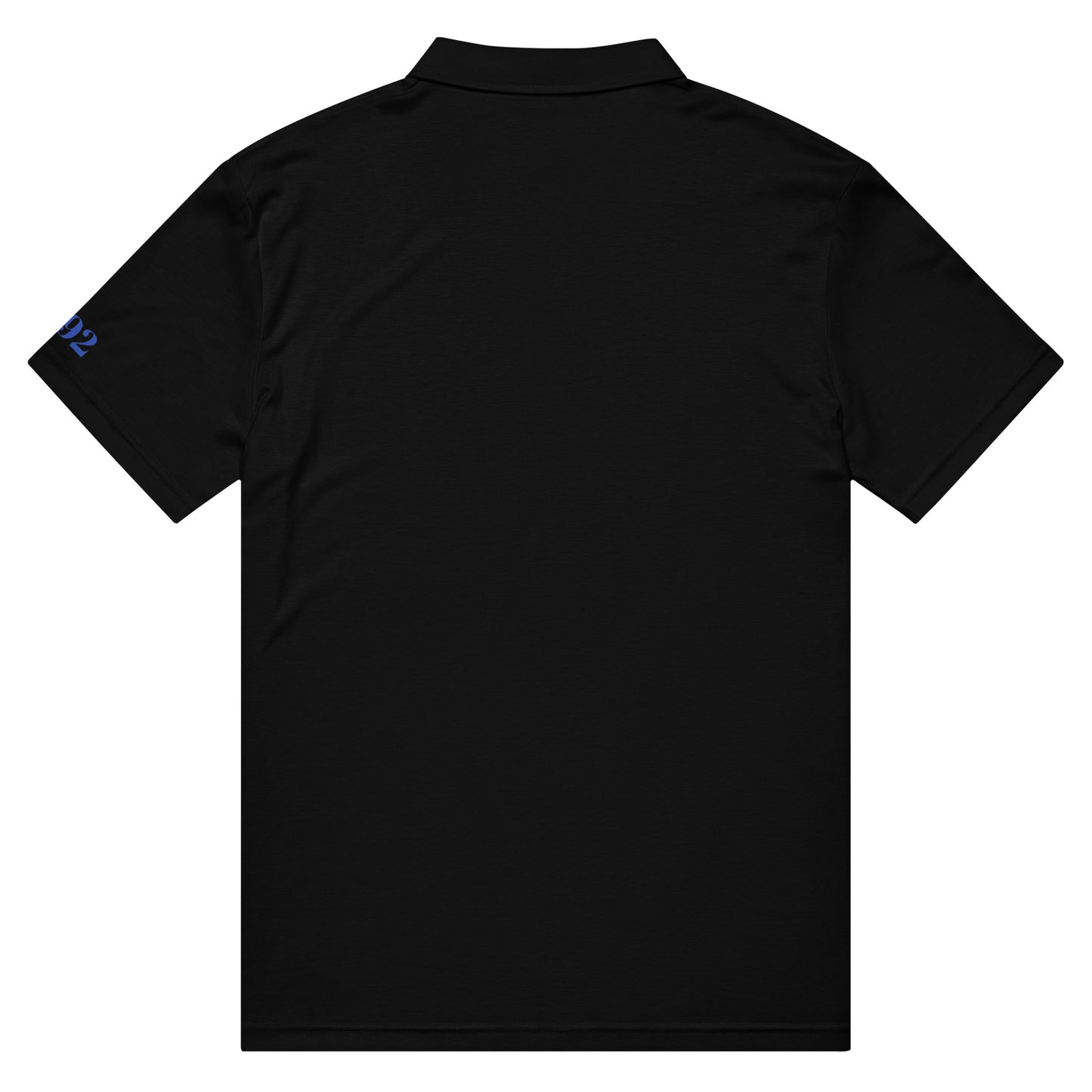 Schwarzes, schmal geschnittenes Herren-Polo-Shirt mit Allover-Print von Sportswear Iron Monkey 23, Rückenansicht
