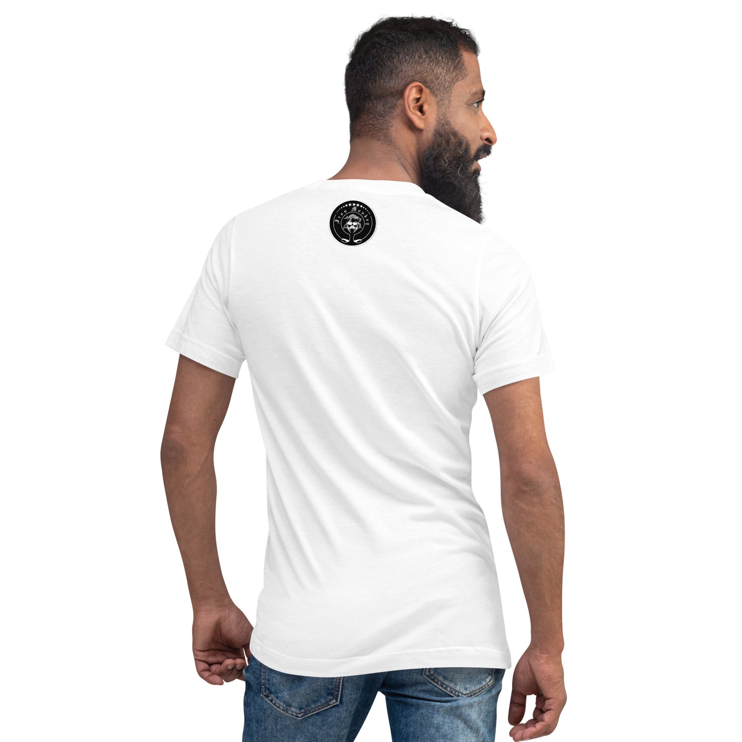 Kurzärmeliges Unisex-T-Shirt mit V-Ausschnitt - Sportswear Iron Monkey 23