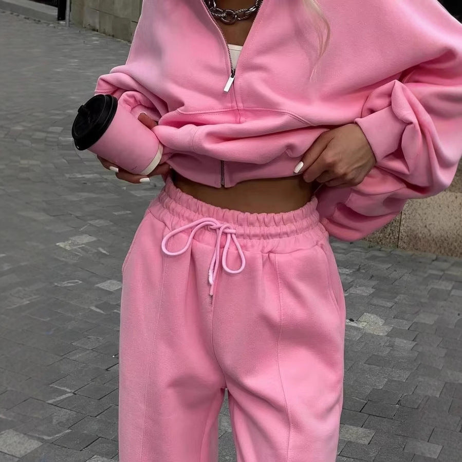 Premium Style Zipper Hoodie-Set Damen 2-teilig – Casual Kapuzenpullover & Hose Outfit - Sportswear Iron Monkey 23