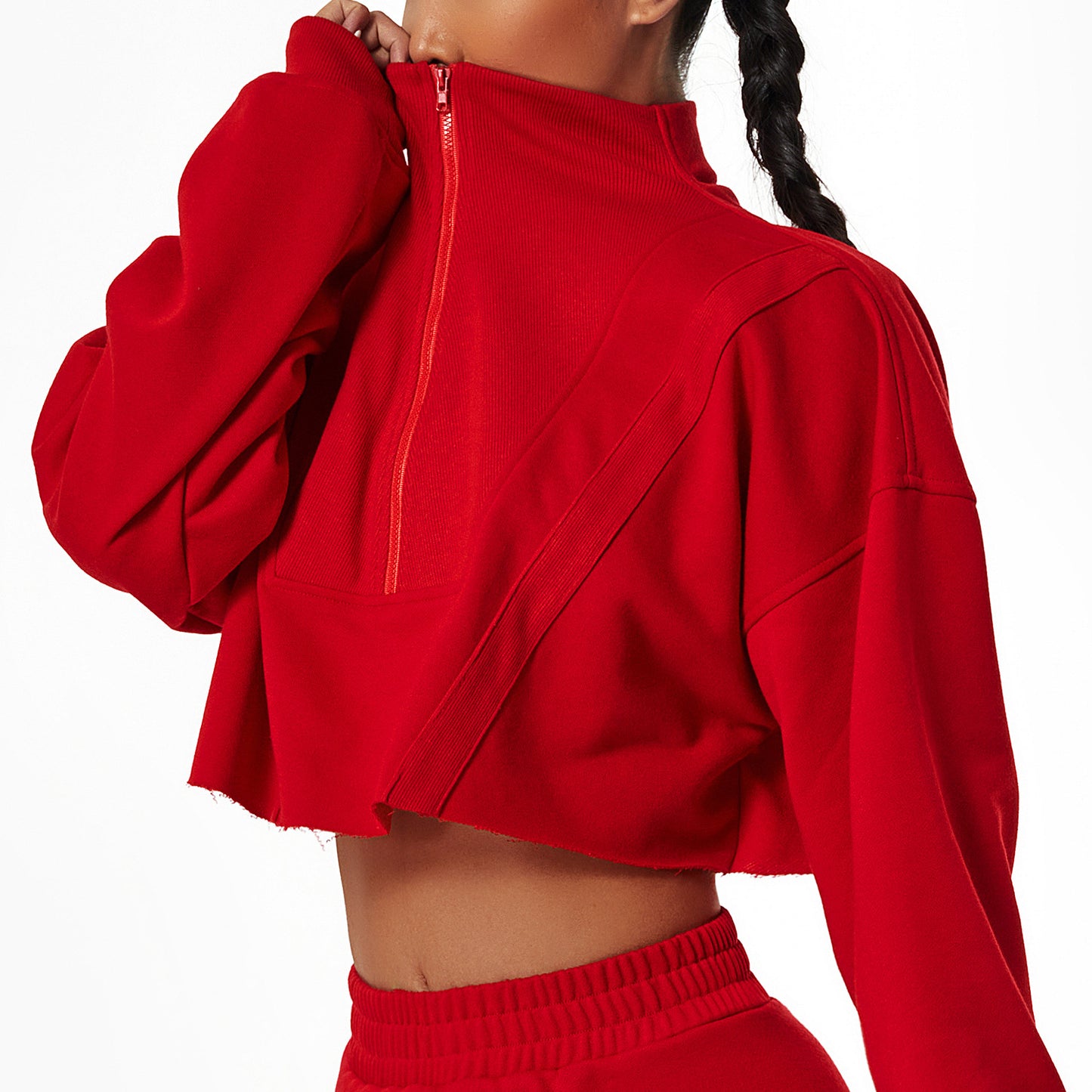 Damen Langarm Zip-Sweater mit Stehkragen | Sport & Casual Oberteil - Sportswear Iron Monkey 23