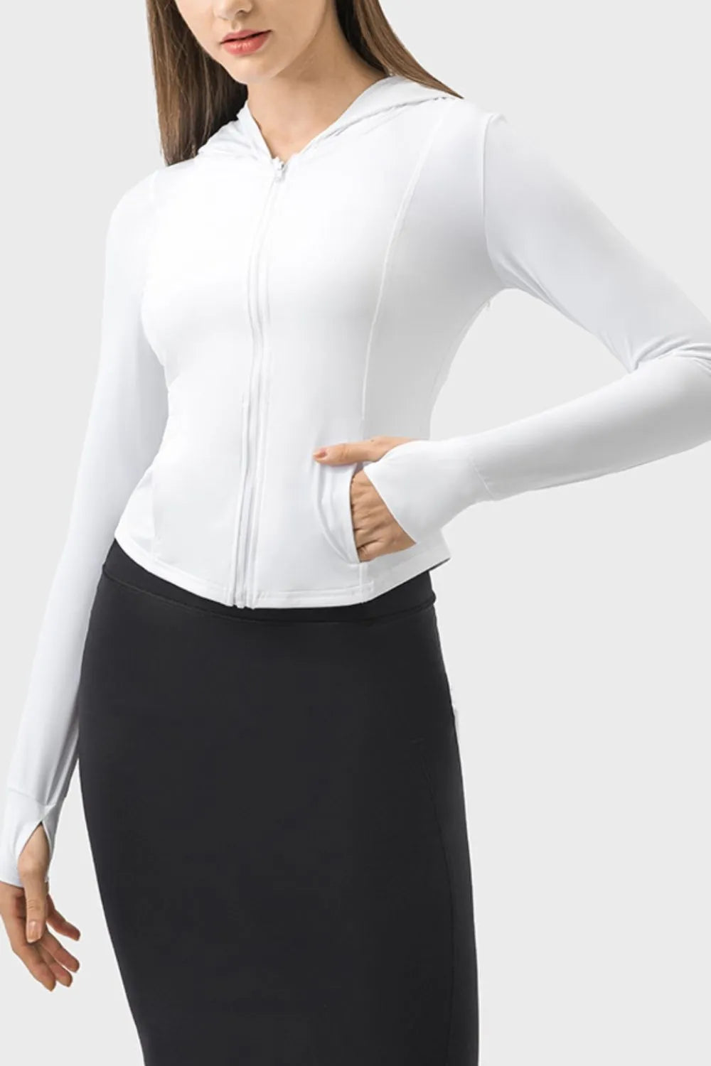 Premium Zip-Up Hoodie Jacke Damen – Langarm Sport-Kapuzenjacke mit Taschen - Sportswear Iron Monkey 23