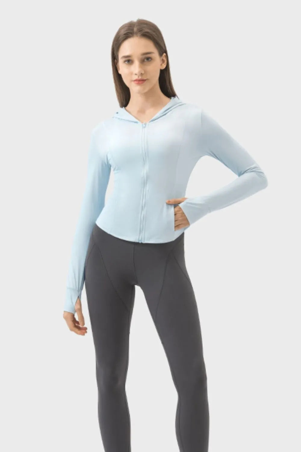 Damen Premium Zip-Up Hoodie von eprolo, langärmlige Sport-Kapuzenjacke mit Taschen, bequem und stylisch