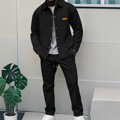 Herren 2-teiliges Casual-Set | Langarm-Jacke mit Kragen & Hose - Sportswear Iron Monkey 23