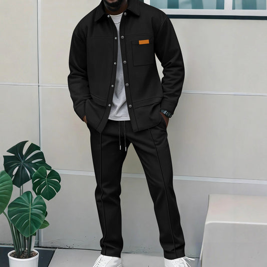 Herren 2-teiliges Casual-Set | Langarm-Jacke mit Kragen & Hose - Sportswear Iron Monkey 23