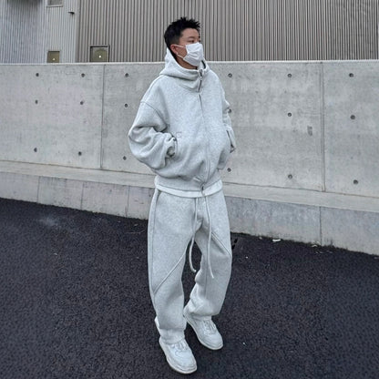 Premium Heavyweight Sports Set Herren 2-teilig – Loose Hooded Jacket & Straight Leg Pants - Sportswear Iron Monkey 23