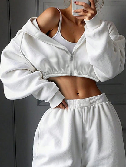 Premium Casual Hoodie-Set Damen 2-teilig – Fashion Sporty Langarm Trainingsanzug Herbst Winter - Sportswear Iron Monkey 23