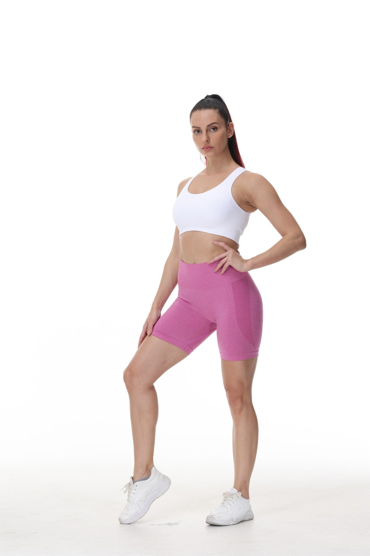 Premium Yoga-Shorts Damen – Smile Face Fitness Shorts mit Hüft-Shaping