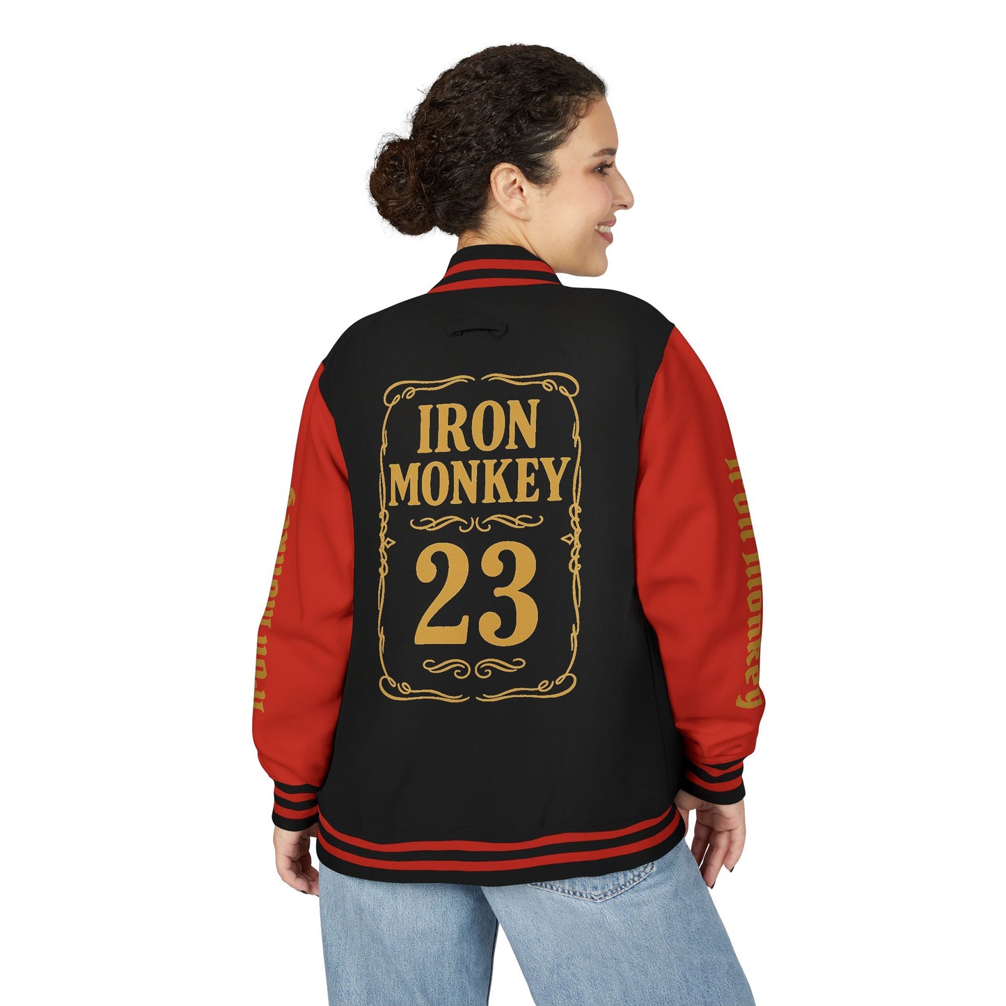 Unisex Heavyweight Letterman Jacket - Retro Urban Sportswear for Trendsetters, Casual Outfits, Cool Gift Idea, Party Wear, Street Style - Sportswear Iron Monkey 23