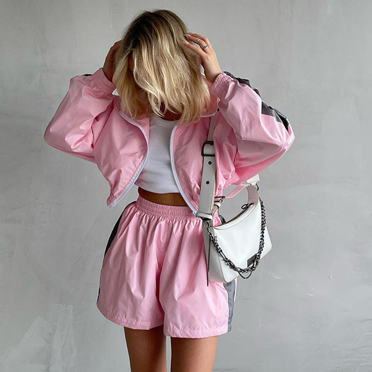 Premium Zipper Hoodie Set Damen 2-teilig – Langarm Kapuzenpullover & Shorts Casual Activewear - Sportswear Iron Monkey 23