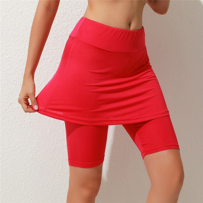 Premium 2-in-1 Yoga-Leggings für Damen mit Rock-Overlay, bequeme Fitnesshose für Tanz und Sport von eprolo