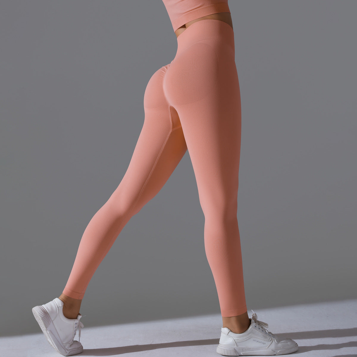 Premium Seamless Peach Leggings Damen – High-Waist Butt-Lifting Yoga Fitness Hose Solid Color - Sportswear Iron Monkey 23