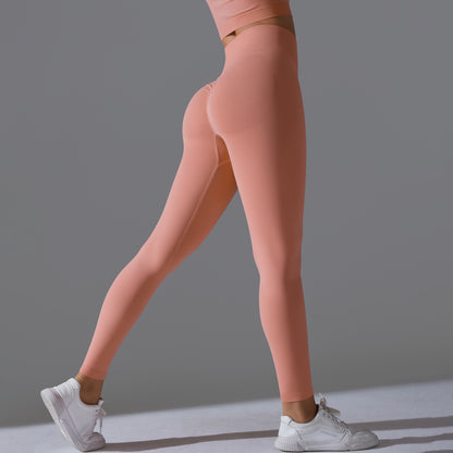 Premium Seamless Peach Leggings Damen – High-Waist Butt-Lifting Yoga Fitness Hose Solid Color - Sportswear Iron Monkey 23