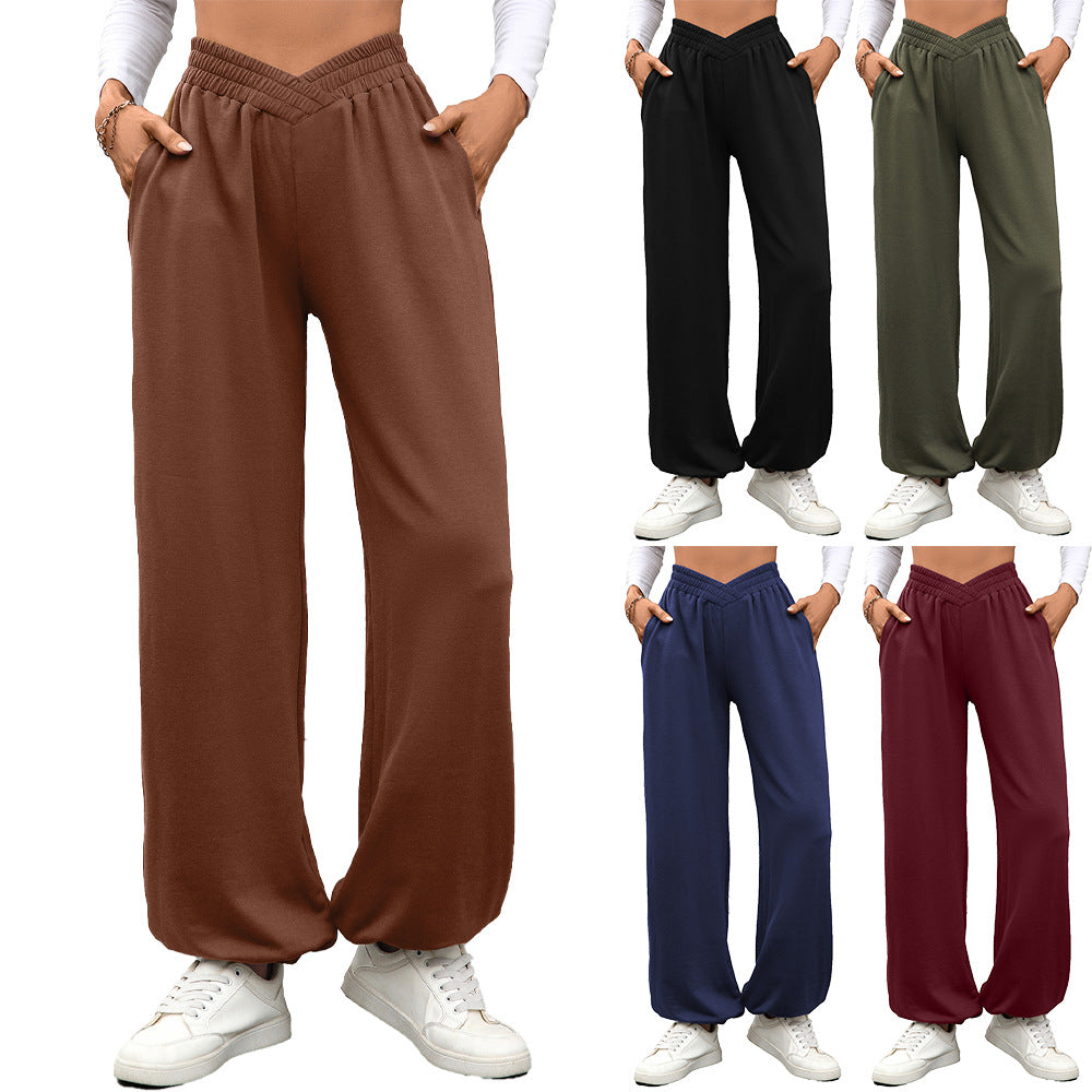 Premium Wide Leg Pants Damen – Loose Fit Hose mit Elastischem Bund & Taschen - Sportswear Iron Monkey 23