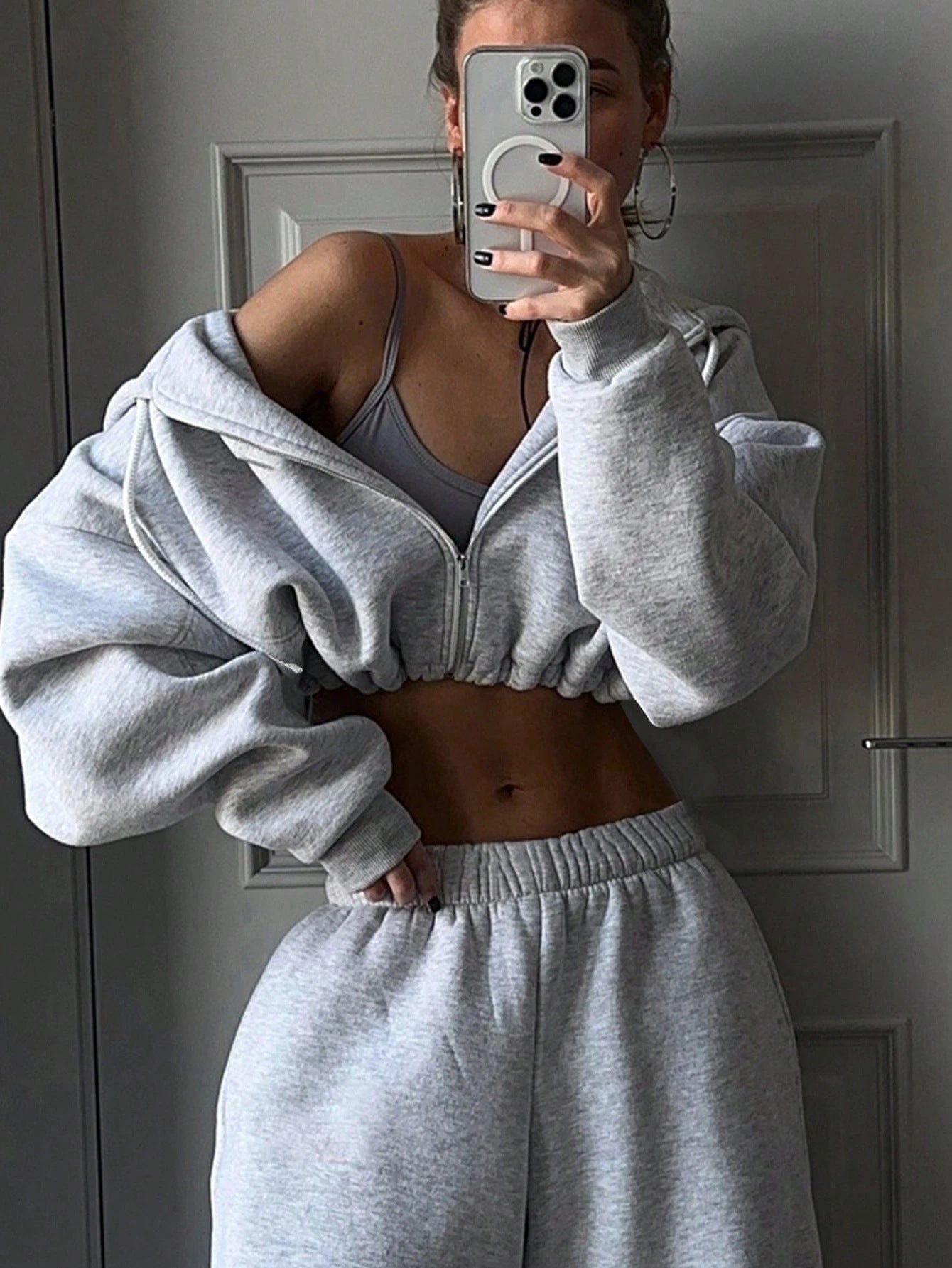 Premium Casual Hoodie-Set Damen 2-teilig – Fashion Sporty Langarm Trainingsanzug Herbst Winter - Sportswear Iron Monkey 23