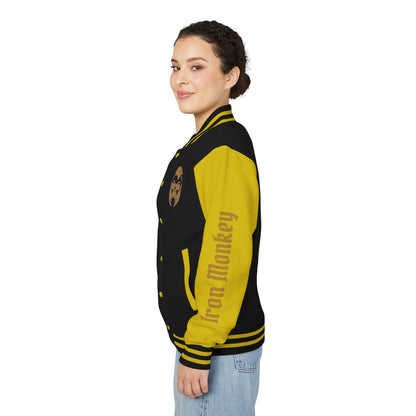 Unisex Heavyweight Letterman Jacket - Retro Urban Sportswear for Trendsetters, Casual Outfits, Cool Gift Idea, Party Wear, Street Style - Sportswear Iron Monkey 23