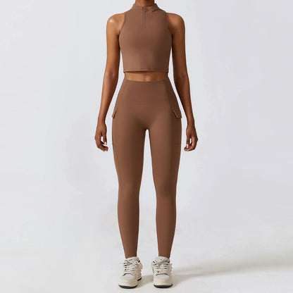 Premium Yoga-Set Damen 2-teilig – High-Waist Push-Up Fitness Set Sport-BH & Leggings - Sportswear Iron Monkey 23