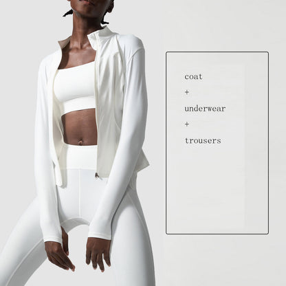 Premium Yoga-Set Damen 3-teilig – Nude Seamless Fitness Set Sport-BH, Leggings & Shorts - Sportswear Iron Monkey 23