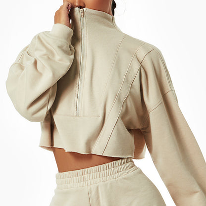 Damen Langarm Zip-Sweater mit Stehkragen | Sport & Casual Oberteil - Sportswear Iron Monkey 23