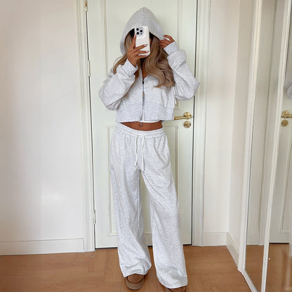 Premium Casual Hoodie-Set Damen 2-teilig – Zipper Kapuzenpullover & Hose Trainingsanzug - Sportswear Iron Monkey 23