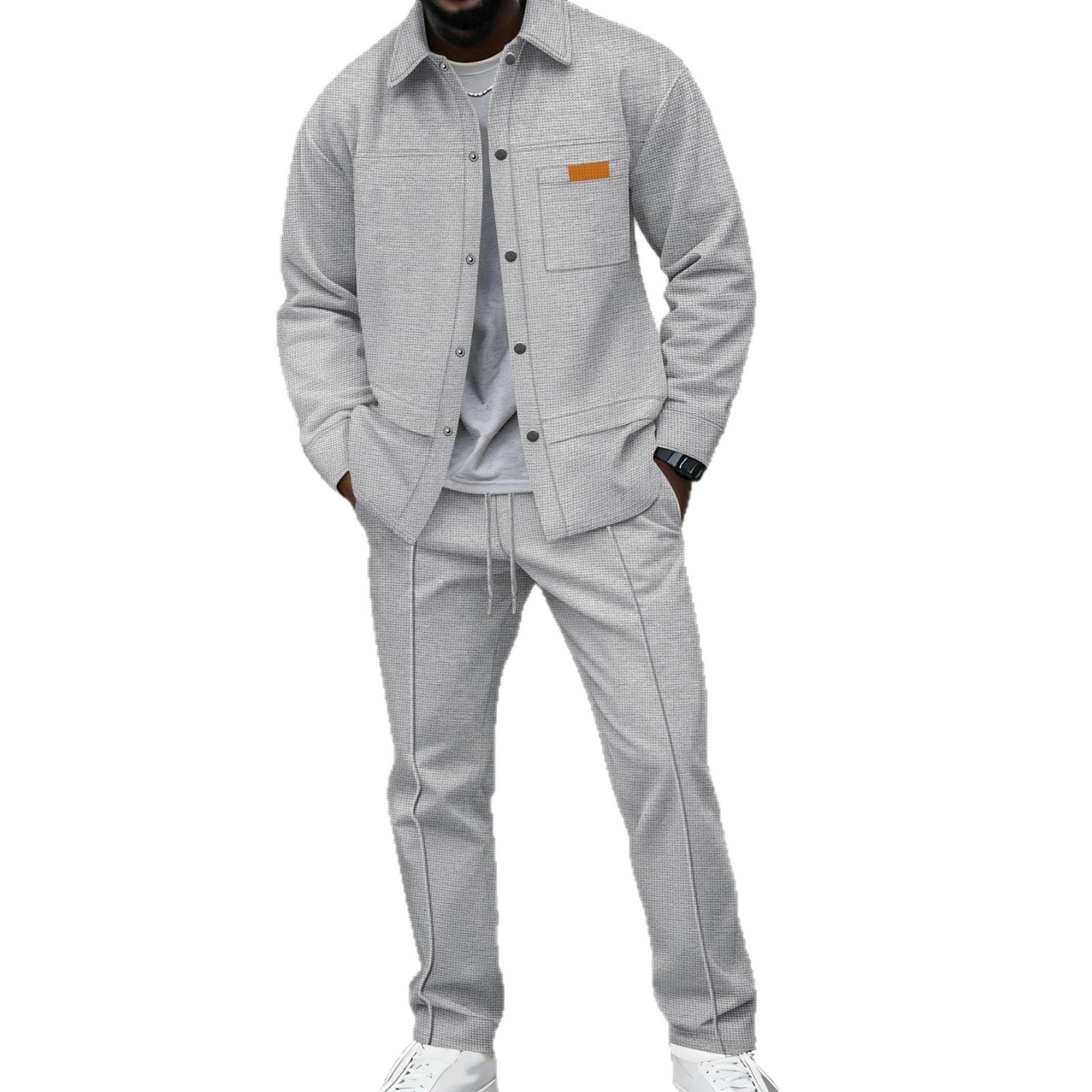 Herren 2-teiliges Casual-Set | Langarm-Jacke mit Kragen & Hose - Sportswear Iron Monkey 23