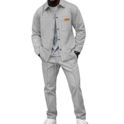 Herren 2-teiliges Casual-Set | Langarm-Jacke mit Kragen & Hose - Sportswear Iron Monkey 23
