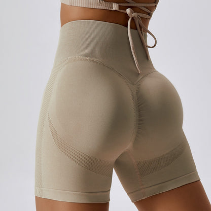 Premium Honey Peach Yoga-Shorts Damen – Seamless High-Waist Hip-Lift Fitness Shorts - Sportswear Iron Monkey 23