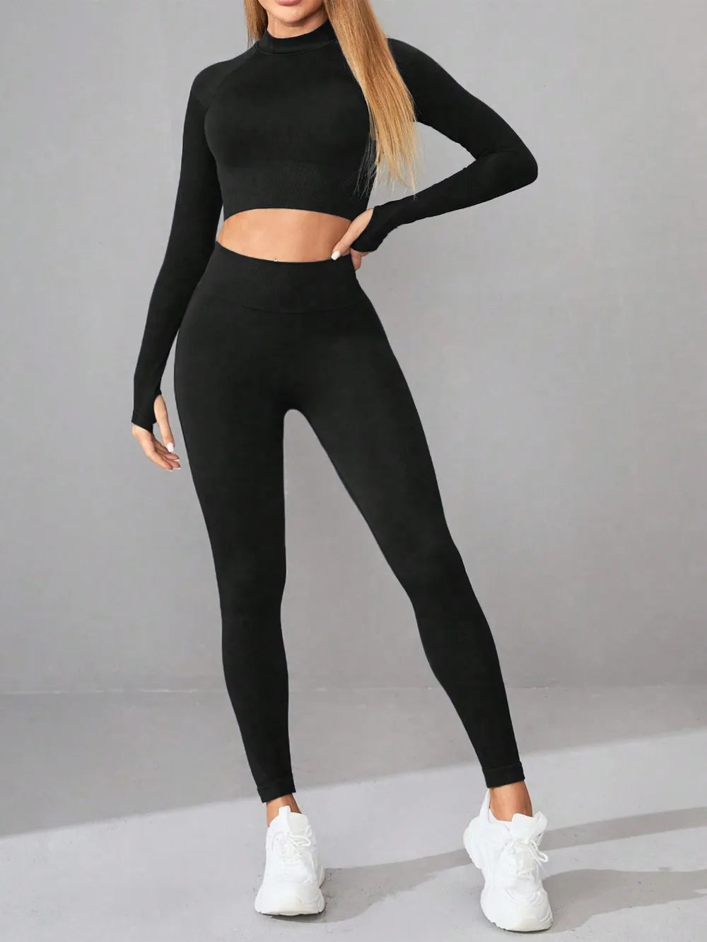 Neck Long Sleeve Top and Leggings Active Set - Sportswear Iron Monkey 23