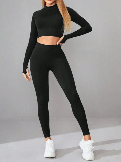 Neck Long Sleeve Top and Leggings Active Set - Sportswear Iron Monkey 23