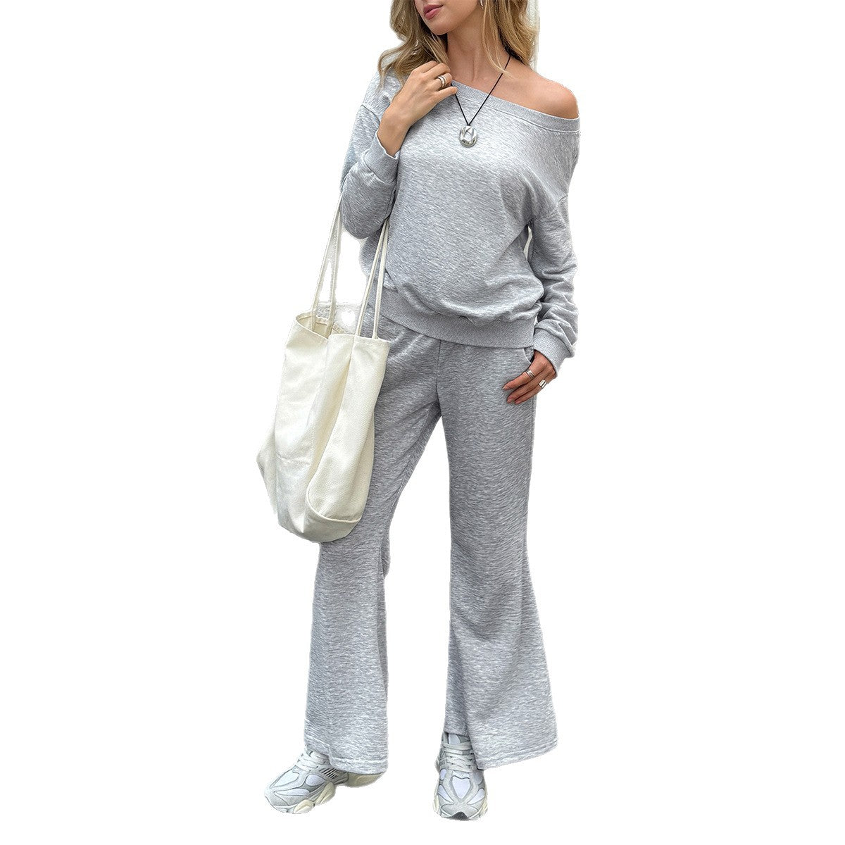 Premium Sport-Set Damen 2-teilig – Solid Color T-Shirt & Straight Leg Pants Trainingsanzug - Sportswear Iron Monkey 23