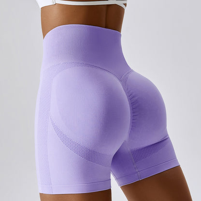 Premium Honey Peach Yoga-Shorts Damen – Seamless High-Waist Hip-Lift Fitness Shorts - Sportswear Iron Monkey 23