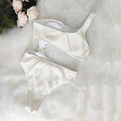 Premium One-Shoulder Badeanzug Damen – Sexy Solid Color Einteiler Swimsuit - Sportswear Iron Monkey 23