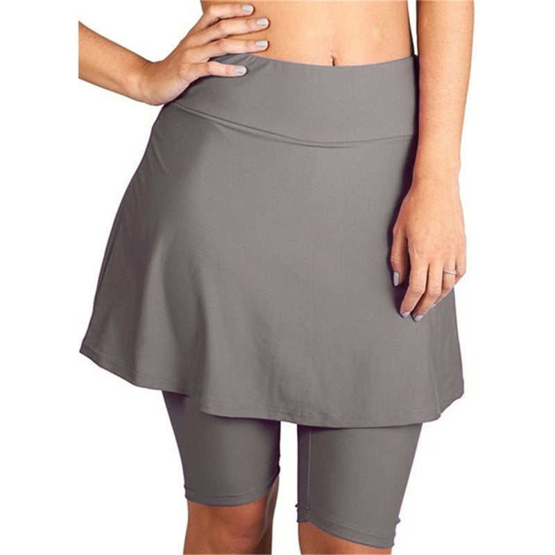 Premium 2-in-1 Yoga-Leggings Damen – Fitness Hose mit Rock-Overlay für Tanz & Sport - Sportswear Iron Monkey 23