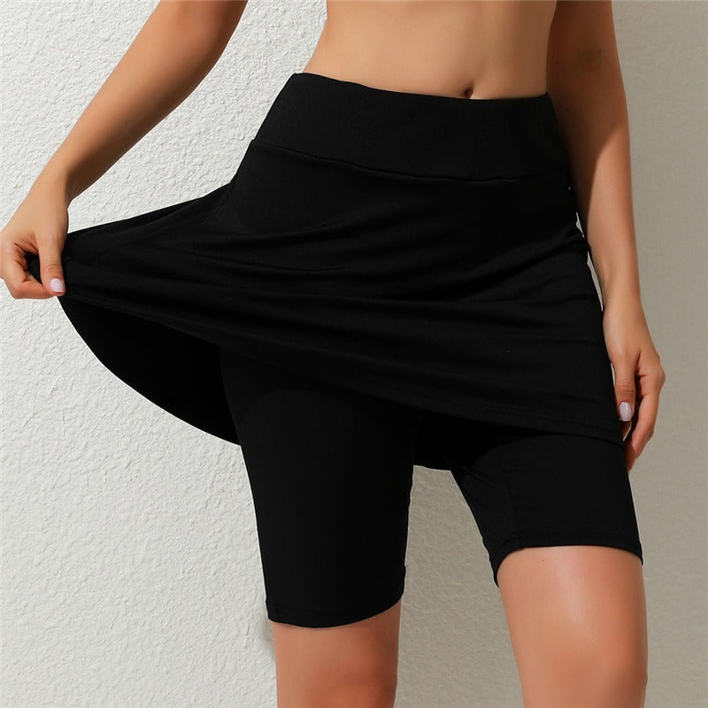 Premium 2-in-1 Yoga-Leggings Damen – Fitness Hose mit Rock-Overlay für Tanz & Sport - Sportswear Iron Monkey 23