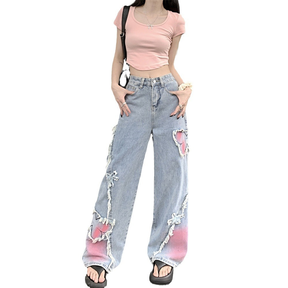 Premium Graffiti Denim Hose Unisex – Retro Wide Leg Jeans mit Streetart-Print - Sportswear Iron Monkey 23