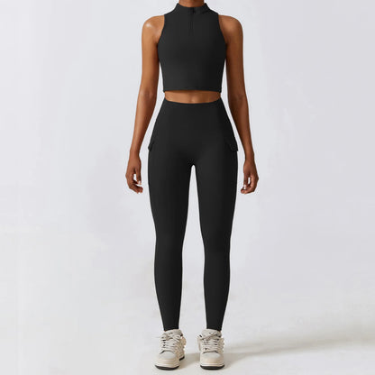 Premium Yoga-Set Damen 2-teilig – High-Waist Push-Up Fitness Set Sport-BH & Leggings - Sportswear Iron Monkey 23