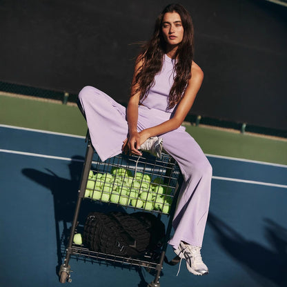 Premium Shaping Set Damen 2-teilig – Solid Color Kurzarm Ribbed Wide-Leg Pants High-Elastic - Sportswear Iron Monkey 23