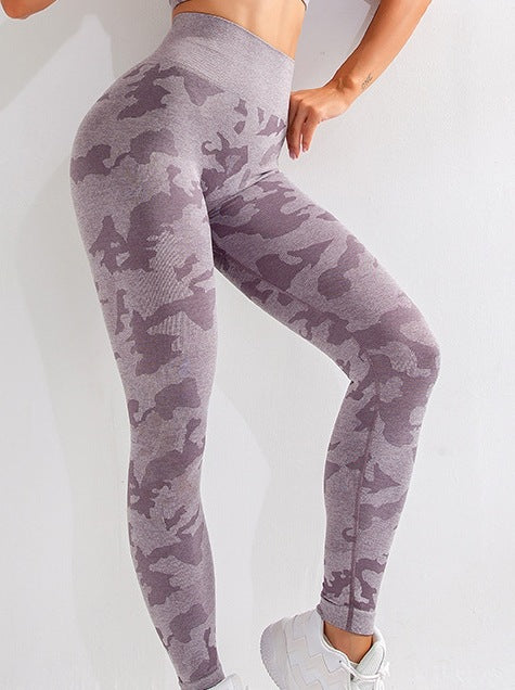 Damen 3-teiliges Camouflage Sport-Set | BH, Leggings & Langarm-Top - Sportswear Iron Monkey 23