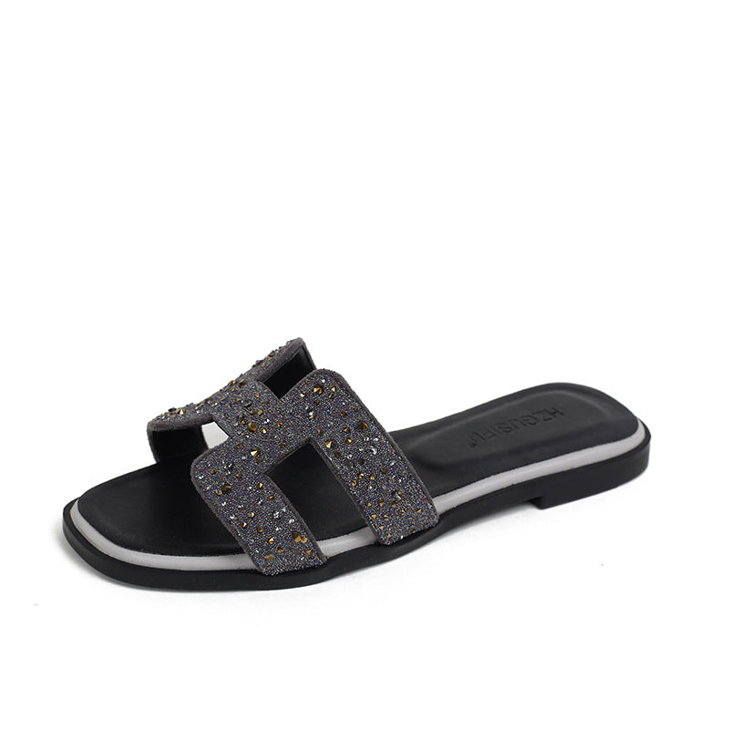 IM23 Diamond Slides | Strass-Besatz, Slip-On, Strand & Reise – 3 Farben, EU 34–43