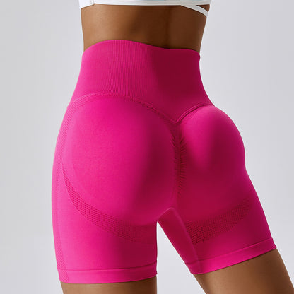 Premium Honey Peach Yoga-Shorts Damen – Seamless High-Waist Hip-Lift Fitness Shorts - Sportswear Iron Monkey 23