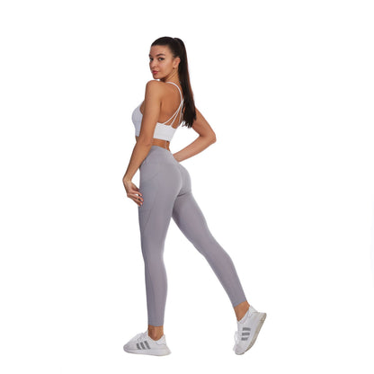 Premium High-Waist Yoga-Hose Damen – Fitness Leggings mit Taschen & Shaping-Effekt